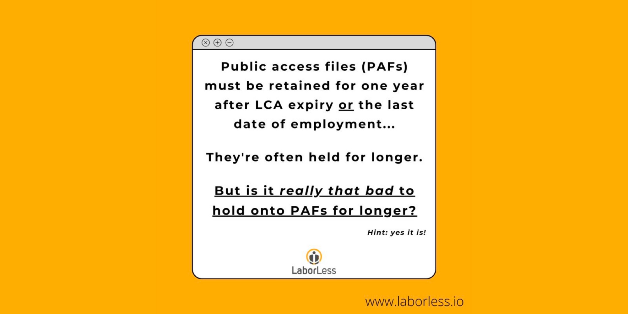 Holding on to Public Access Files For Longer Than Necessary  - Is It Good or Bad?